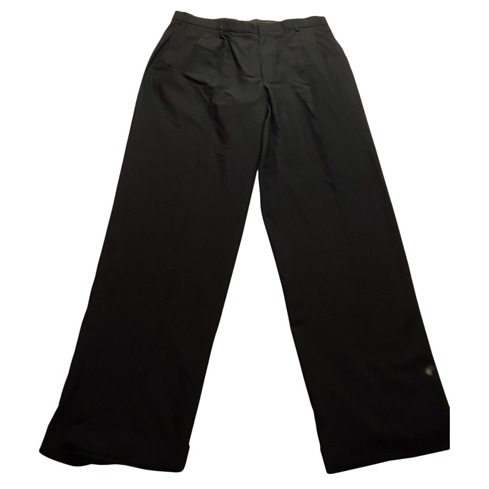 Perry Ellis Portfolio Men's 36x32 Black Pleated Cuffed Dress Pants Trousers NWOT